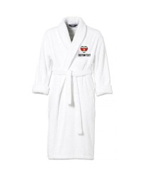 Suriname Flag Heart Shape Embroidery Logo with Custom Text Embroidered Bathrobes